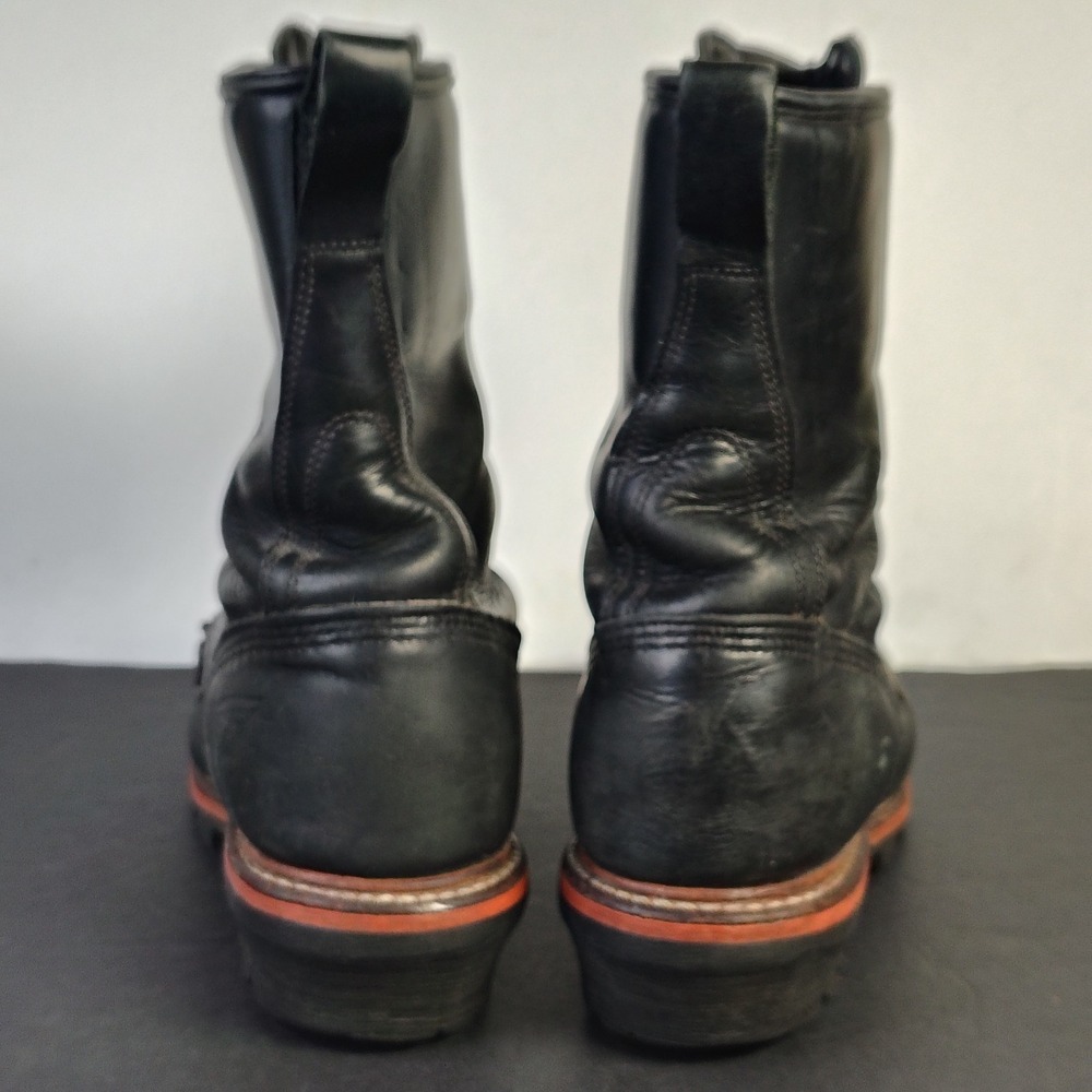 Red Wing Mens Logger Boots 9.5 EE Black Leather Gore-Tex Steel Toe Work 4420 - Picture 5 of 14